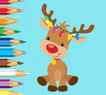 Coloring E book: Cute Christmas Reindeer