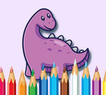 Coloring E book: Dinosaur With Flowers