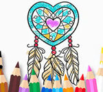 Coloring Ebook: Coronary heart Dreamcatcher