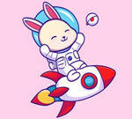 Coloring E book: Rabbit Astronaut